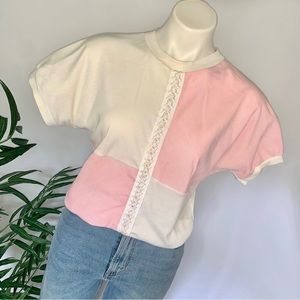 p i n k :: Vintage Slouchy Granny Color Block Braided Top
